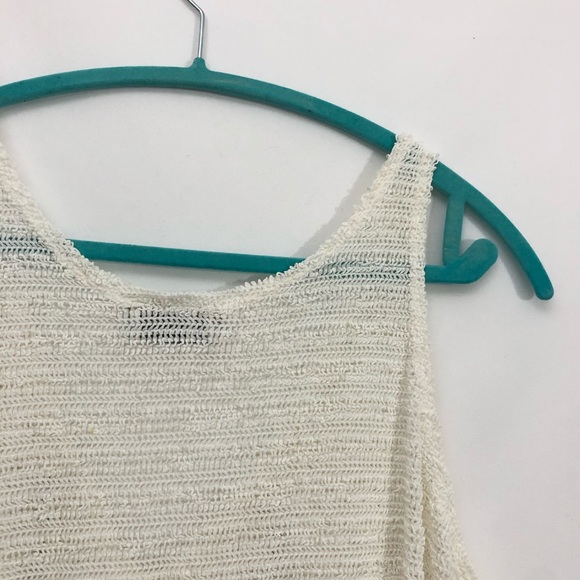 J Valdi White Net Mesh Top Throwover w Brown Tie - Picture 6 of 6